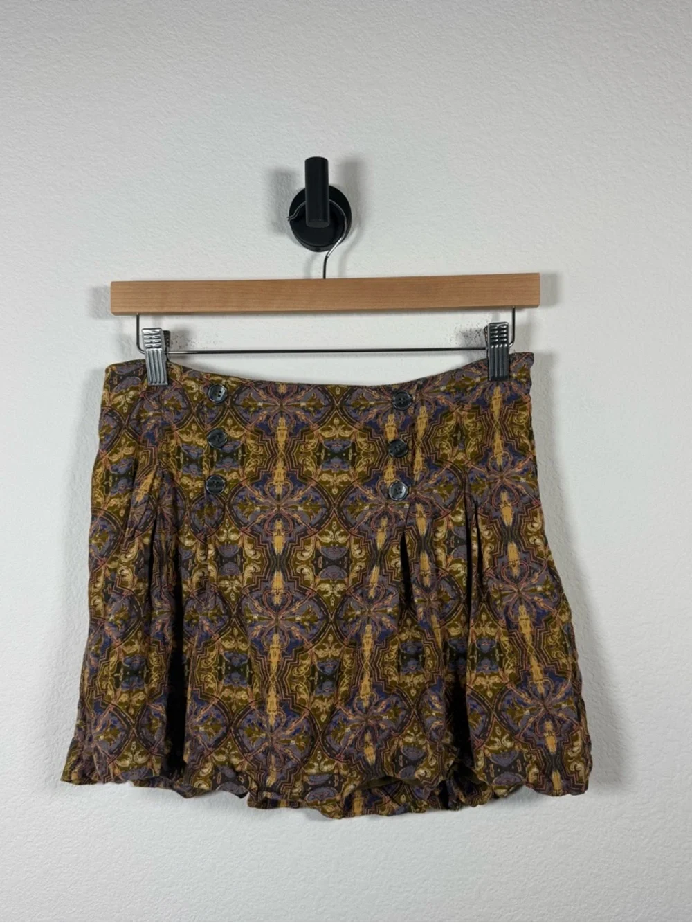 Free People Women’s Lovers Lane Lined Pleated Mini Skirt Night Combo Sz 6